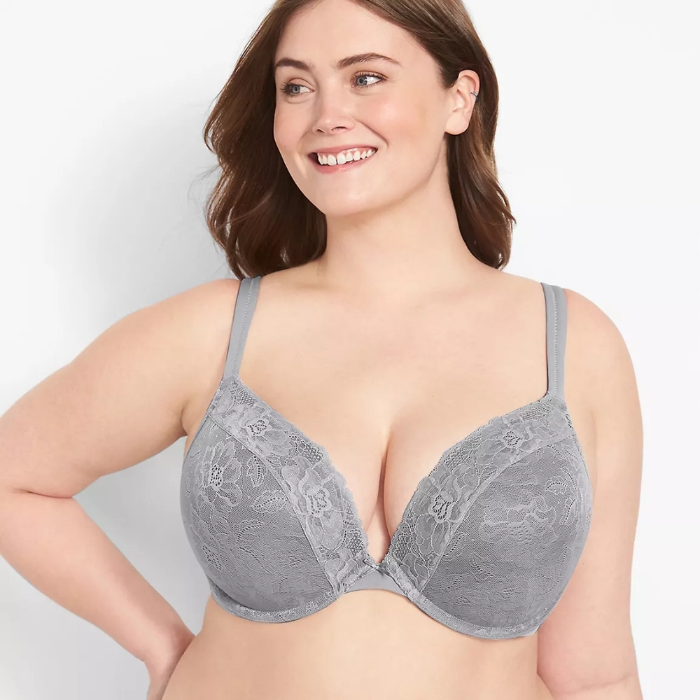 Cacique Smooth Boost Plunge Bra with Lace